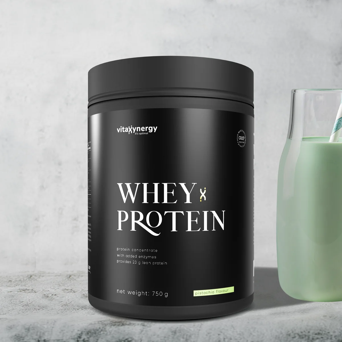Whey protein powder - Pistachio flavor