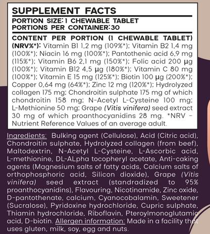 Chewable hair vitamin - Rapsberry flavor