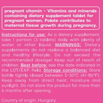 Pregnant vitamin complex tablets