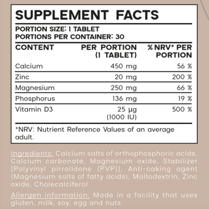 Ca-Zn-Mg Vitamin D3 tablets