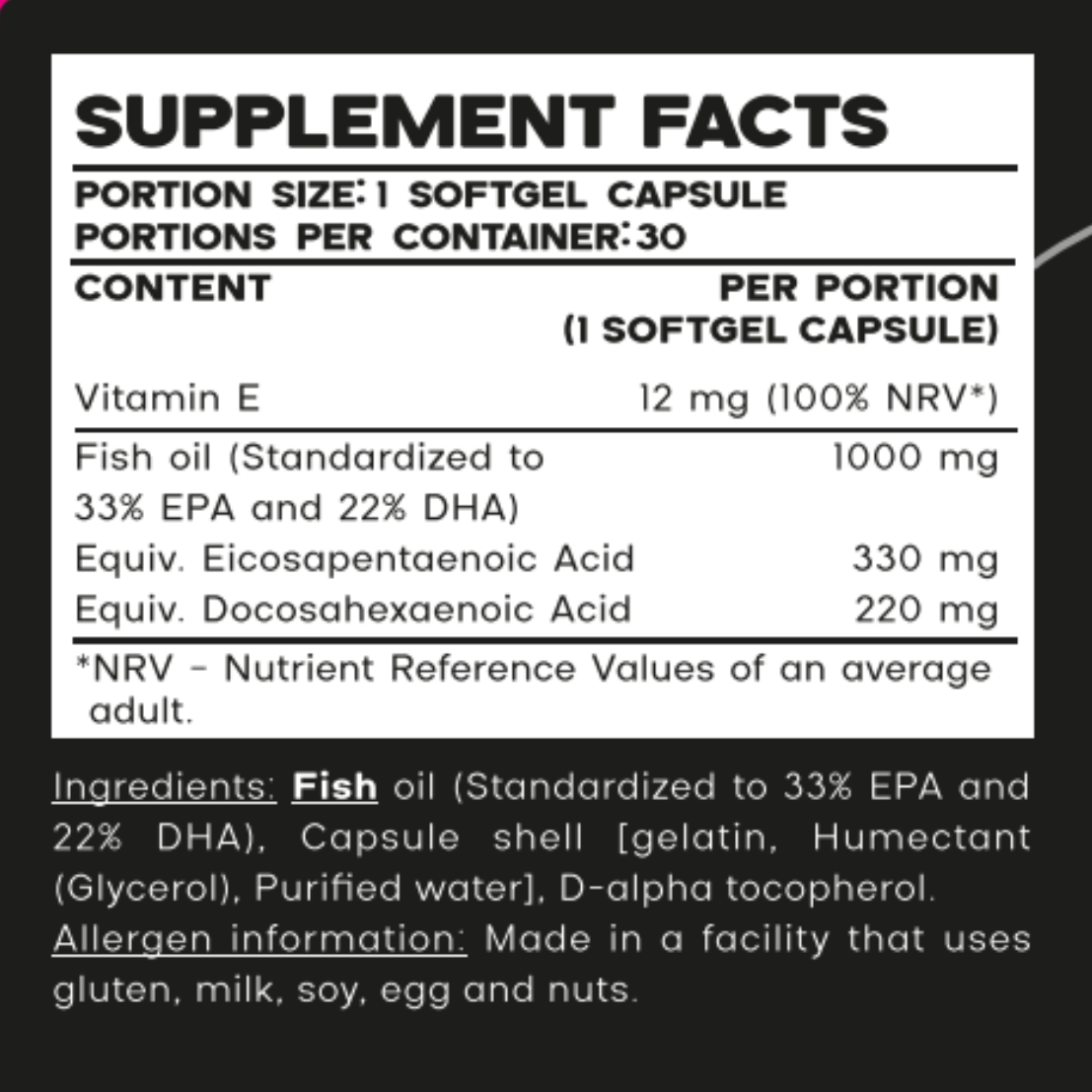 Omega-3 Fish Oil with Vitamin E for Heart Health and Brain Function, 41g, 90 Softgels