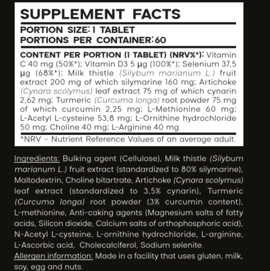Liver Support Supplement for Detoxification & Regeneration with Milk Thistle & Artichoke Extract, 90g, 60 Tablets