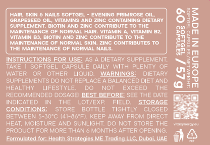 Hair, Skin & Nails Formula with Biotin, Collagen for Natural Beauty, 57g, 30 Softgels