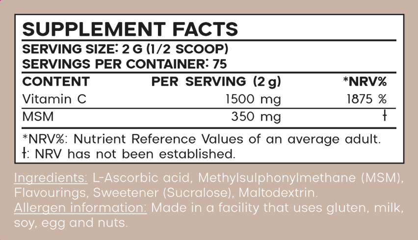 Vita C + MSM powder - Vita C + MSM powder - Lemon flavor
