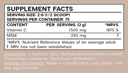 Vita C + MSM powder - Vita C + MSM powder - Lemon flavor