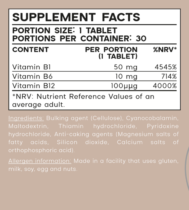 Vitamin B1+B6+B12 tablets