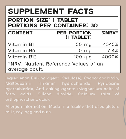 Vitamin B1+B6+B12 tablets