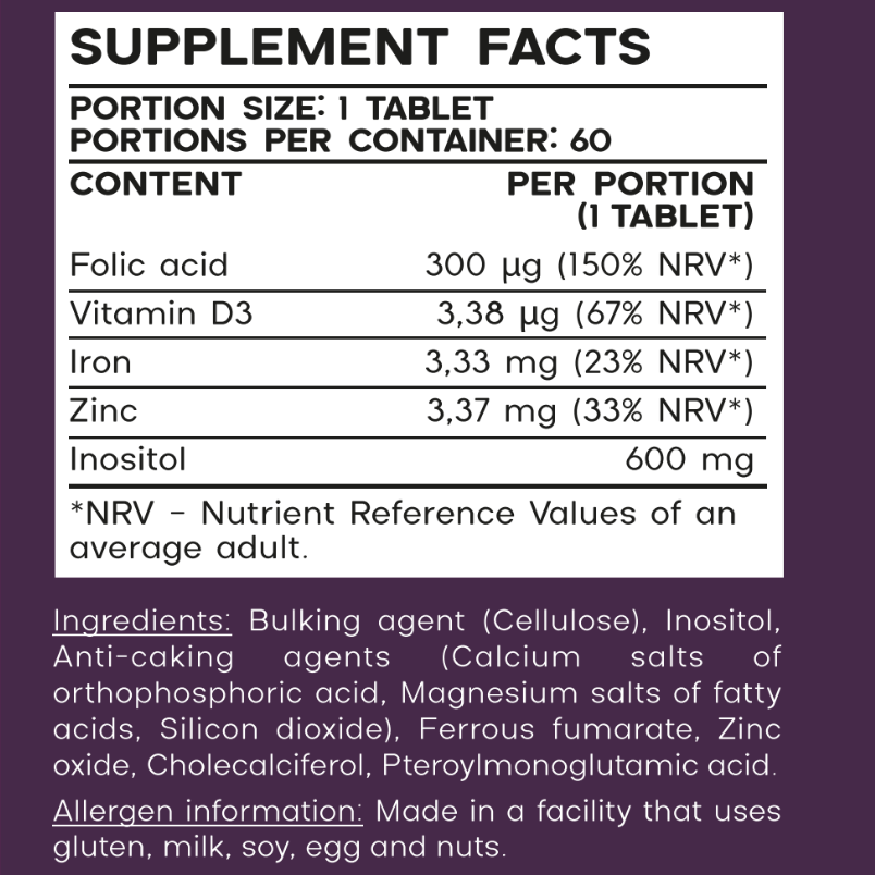 Inositol + Folic acid tablets