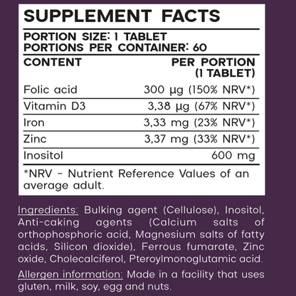 Inositol + Folic acid tablets