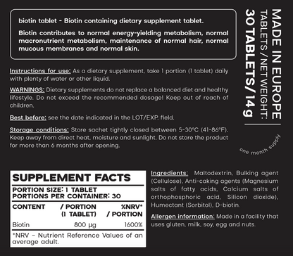 Biotin tablets