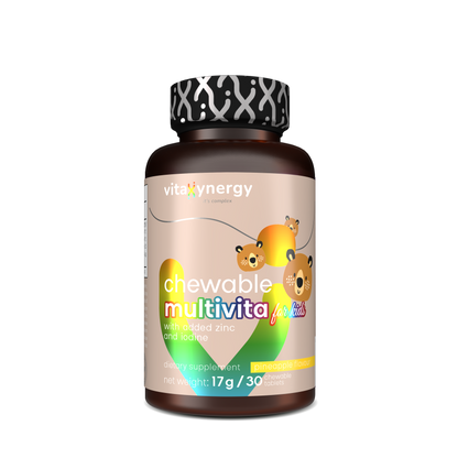 Chewable Multivita for Kids for Daily Growth and Immune Support, Pineapple Flavor, 17g, 30 Tablets