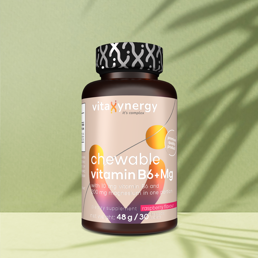 Chewable Mg + B6 vitamin tablets - Raspberry flavor