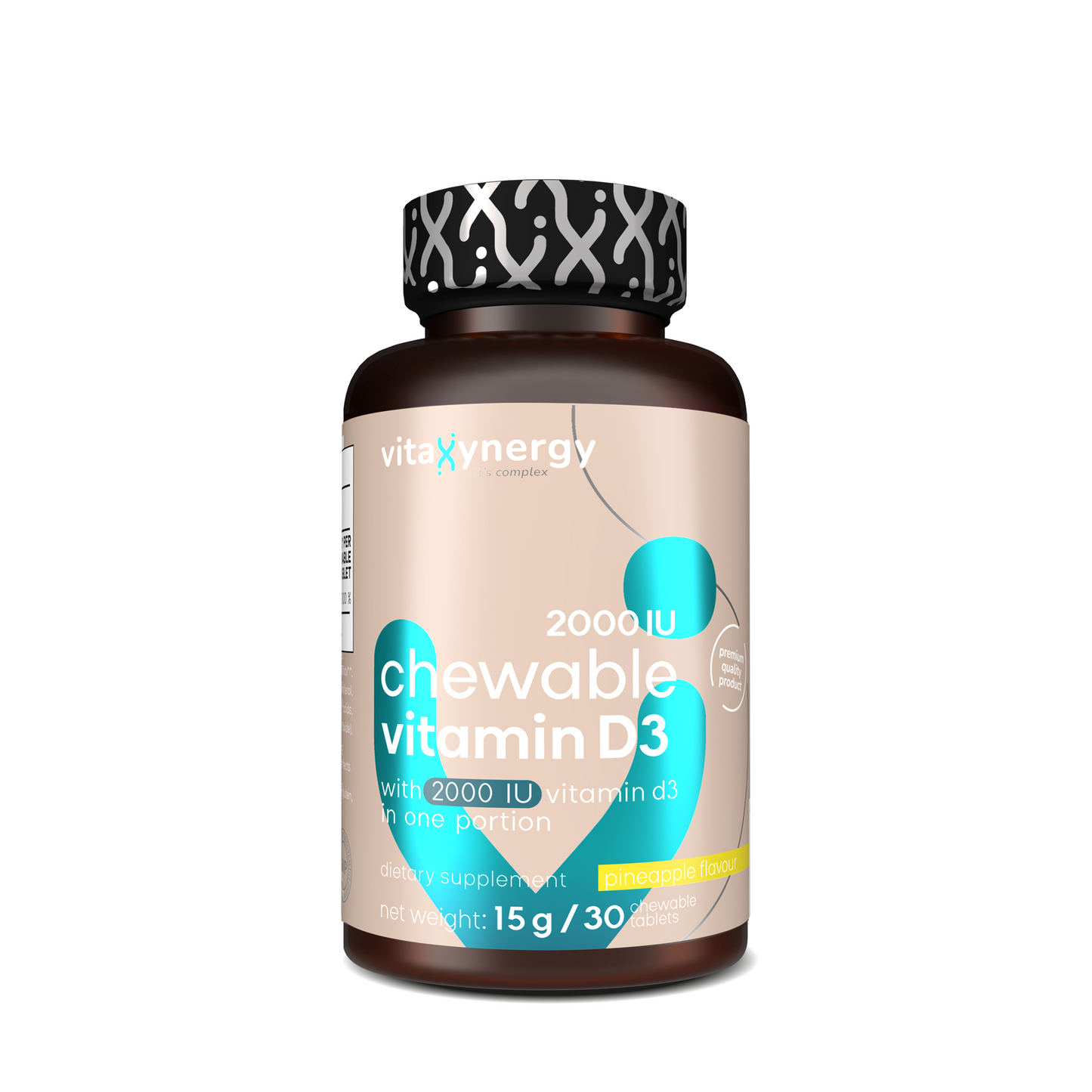 Chewable Vitamin D3 2000 UI tablets - Pineapple flavor