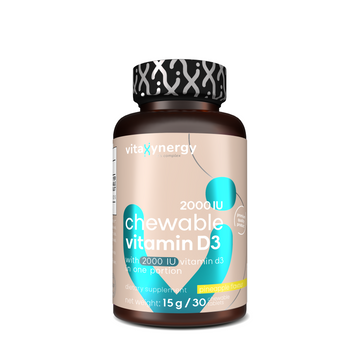 Chewable Vitamin D3 2000 UI tablets - Pineapple flavor