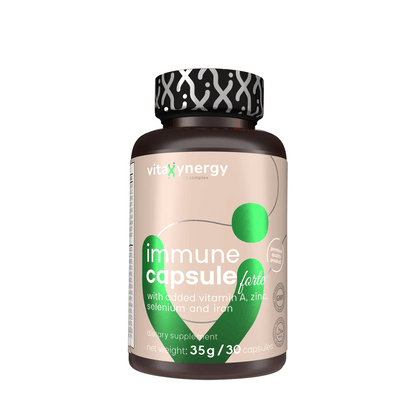 Immune Capsules with Vitamin C, D3 & Zinc for Immune System Support, 35g, 30 Capsules