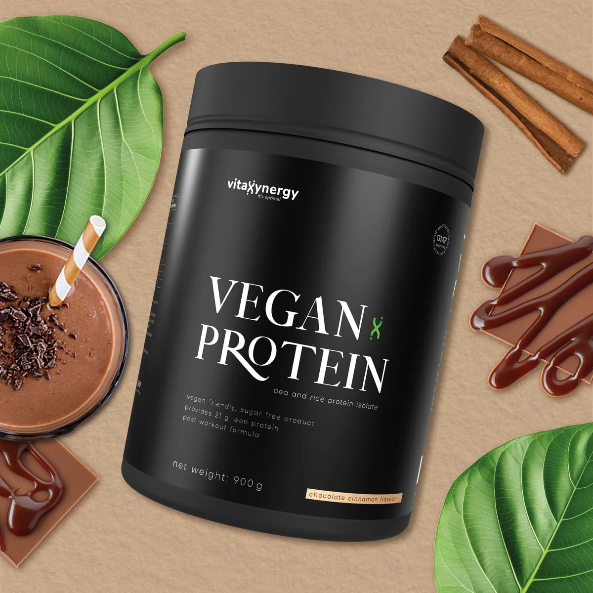 Vegan protein powder - Chocolate-cinnamon flavor