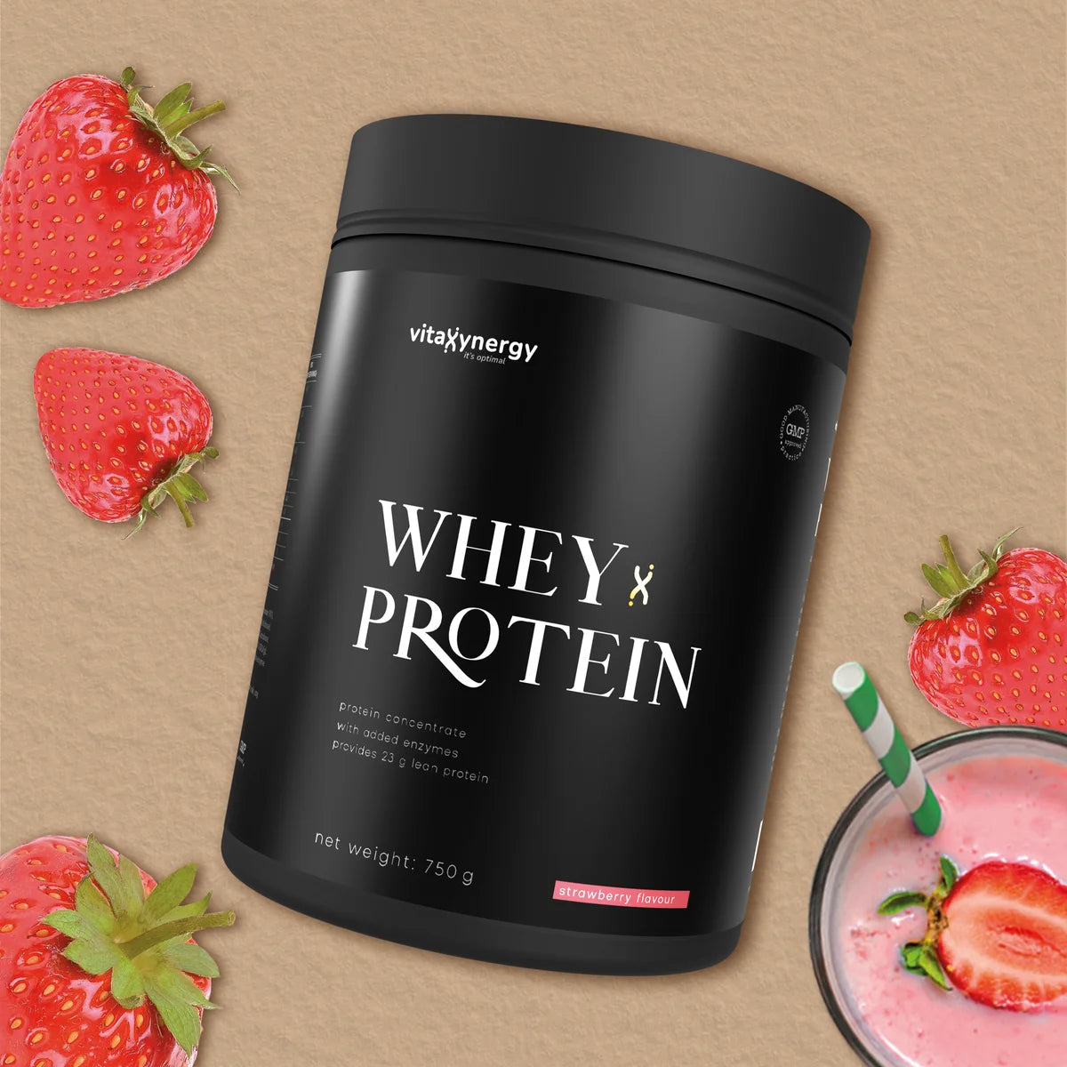 Whey protein powder - Strawberry flavor