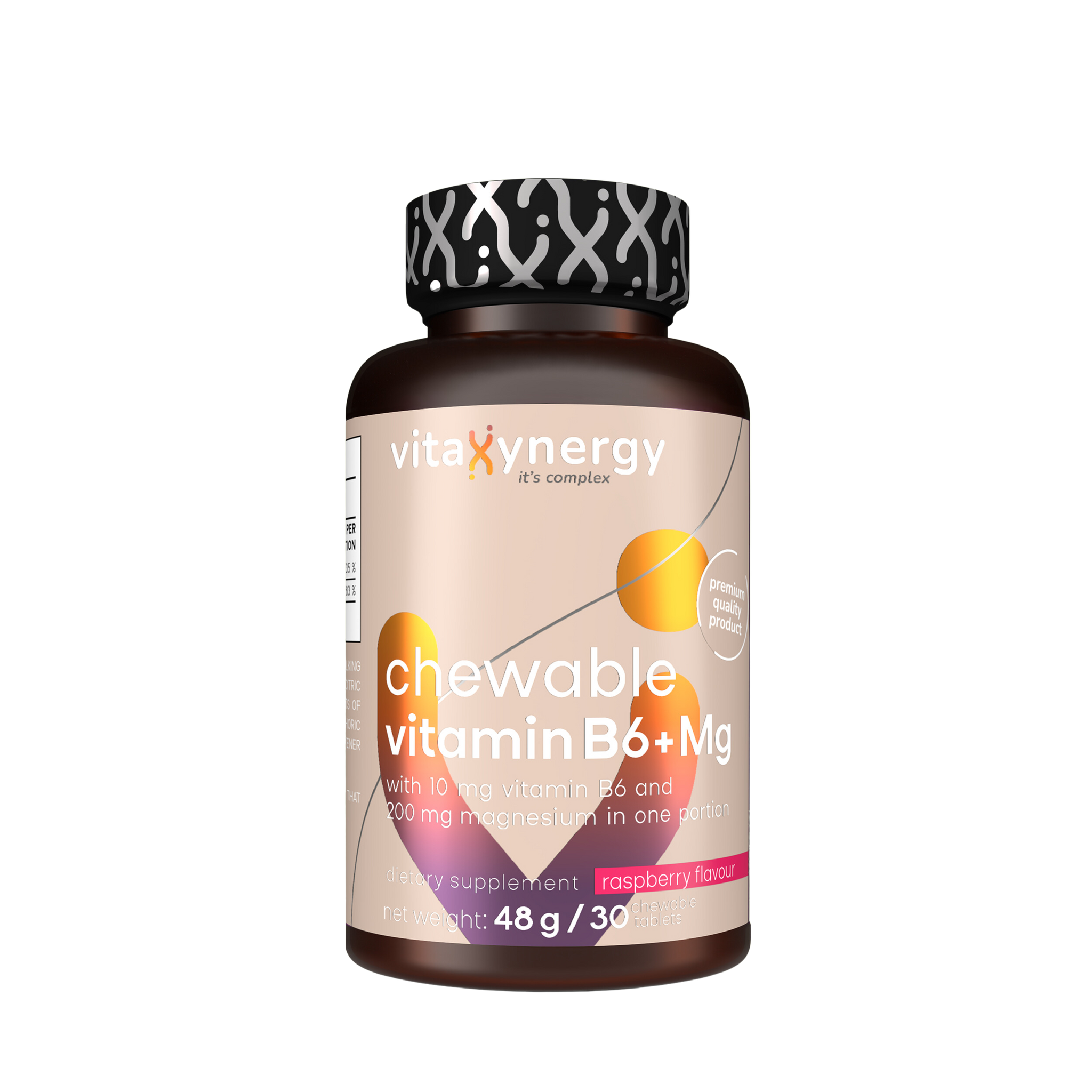 Chewable Mg + B6 vitamin tablets - Raspberry flavor
