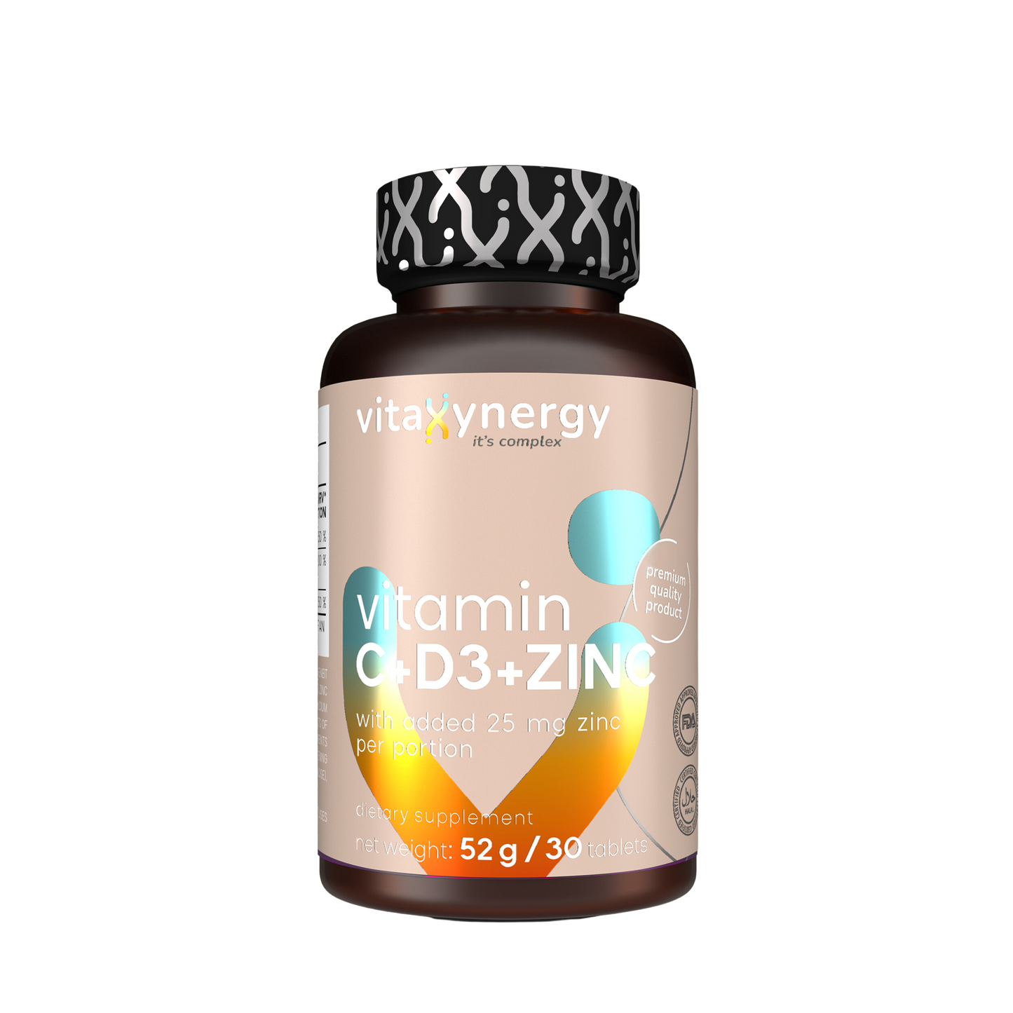 Vitamin C, D3 & Zinc for Triple Action Immune Support, 52g, 30 Tablets