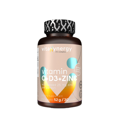 Vitamin C, D3 & Zinc for Triple Action Immune Support, 52g, 30 Tablets